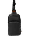 Champs Onyx Leather Sling Bag In Black