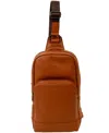 Champs Onyx Leather Sling Bag In Brown