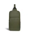 Champs Onyx Leather Sling Bag In Khaki