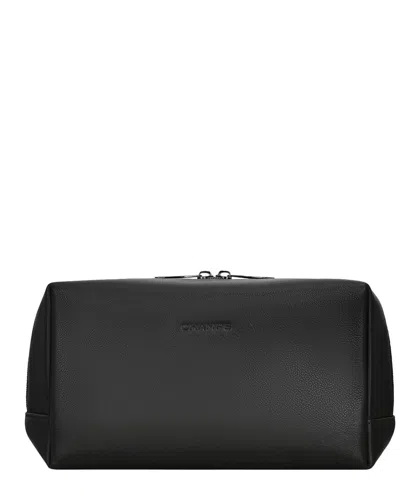 Champs Onyx Leather Toiletry Bag In Black