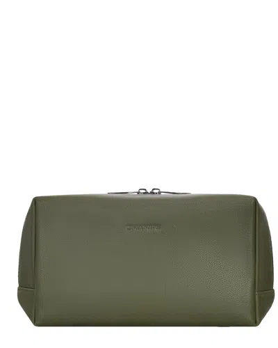 Champs Onyx Leather Toiletry Bag In Green
