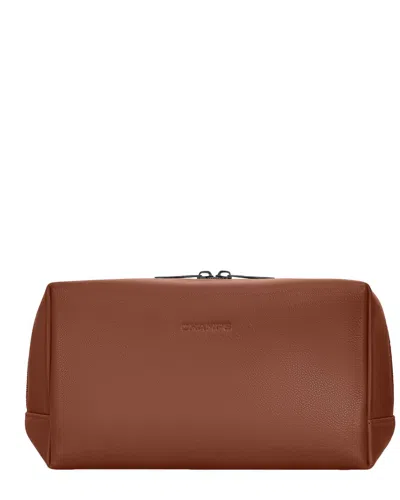 Champs Onyx Leather Toiletry Bag In Brown