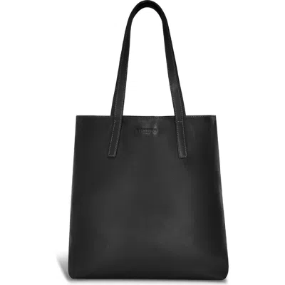 Champs Onyx Leather Vertical Tote In Black