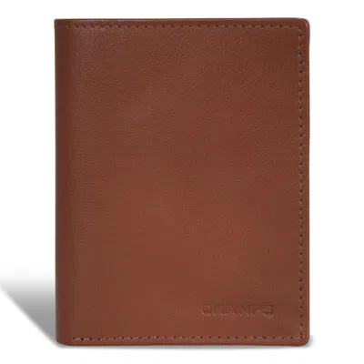 Champs Onyx / Leather Vertical Wallet In Brown
