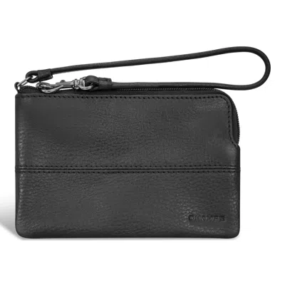 Champs Onyx / Leather Wristlet / Khaki In Purple