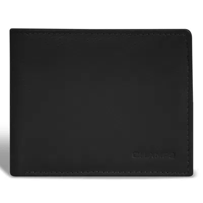 Champs Onyx / Leather Zip Bi-fold Wallet In Black