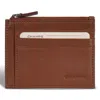 Champs Onyx / Leather Zip Card Case In Brown