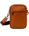 Champs Onyx Vertical Leather Cross Body In Brown