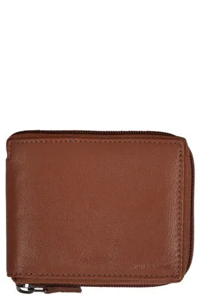 Champs Onyx Zip Around Bifold Wallet In Brown