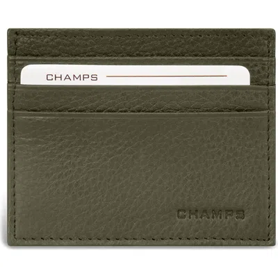 Champs Slim Leather Card Wallet In Brown