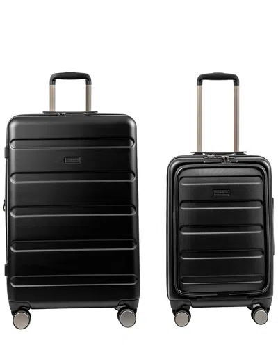 Champs Tech 2pc Expandable Luggage Set In Black