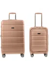 Champs Tech 2pc Expandable Luggage Set In Gold