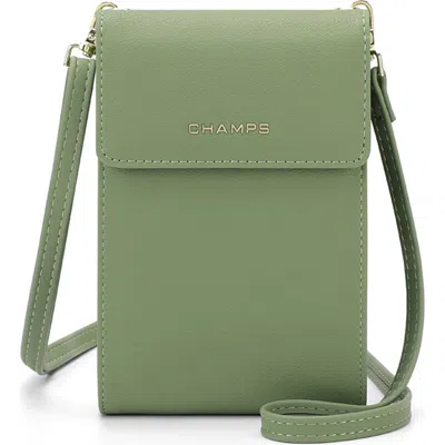 Champs Travel Faux Leather Sling Bag In Green