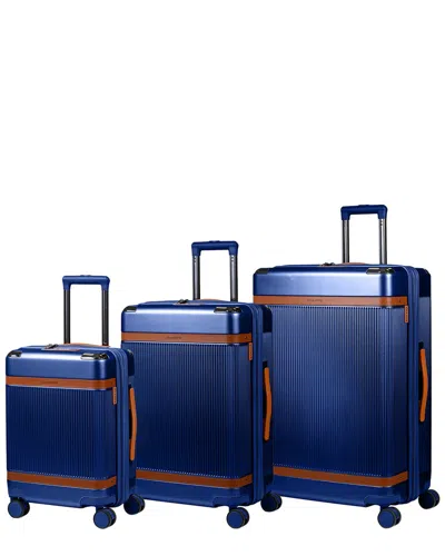 Champs Vintage Air 3pc Expandable Luggage Set In Blue