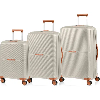 Champs Vintage Aura 3-piece Hardside Luggage Set In Ivory