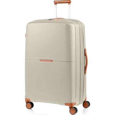 Champs Vintage Aura Large Hardside Spinner Suitcase In Ivory