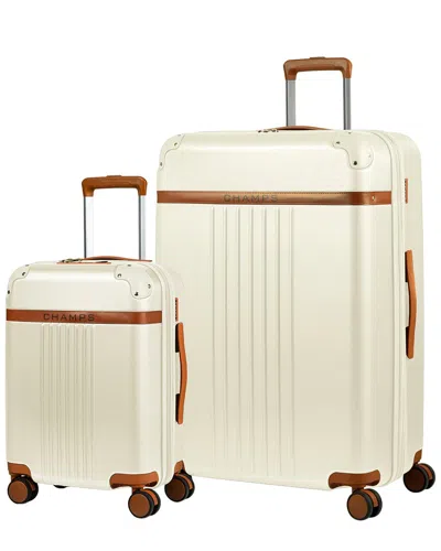 Champs Vintage Expandable Carry-on In White