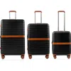 Champs Vintage Ii 3-piece Wheeled Luggage Set In Black