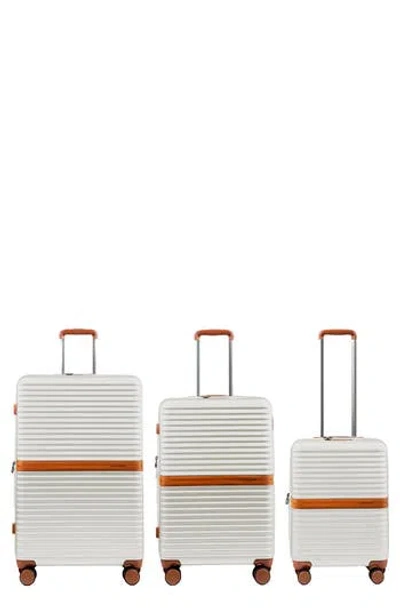 Champs Vintage Ii 3-piece Wheeled Luggage Set In Ivory