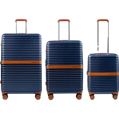 Champs Vintage Ii 3-piece Wheeled Luggage Set In Navy