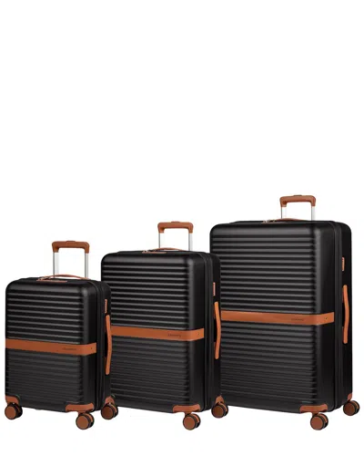 Champs Vintage Ii 3pc Expandable Luggage Set In Black