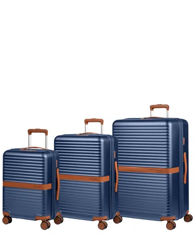 Champs Vintage Ii 3pc Expandable Luggage Set In Blue
