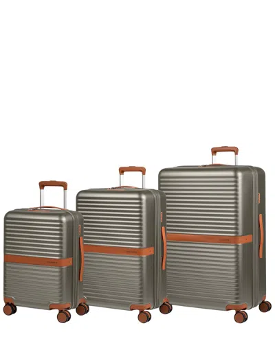 Champs Vintage Ii 3pc Expandable Luggage Set In Gray