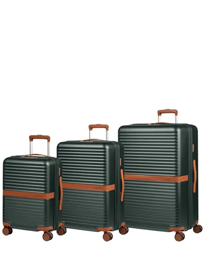 Champs Vintage Ii 3pc Expandable Luggage Set In Green