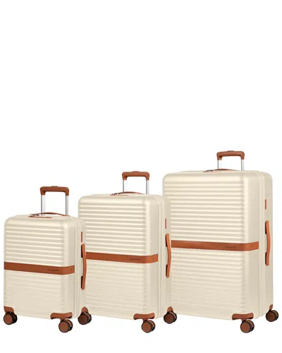 Champs Vintage Ii 3pc Expandable Luggage Set In White