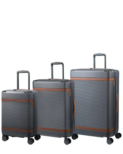 Champs Vintage Iii 3pc Expandable Luggage Set In Gray