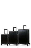 Champs Vintage Muse 3-piece Hardside Spinner Suitcases In Black/black