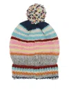 Chamula Striped Pom-pom Beanie In Multi