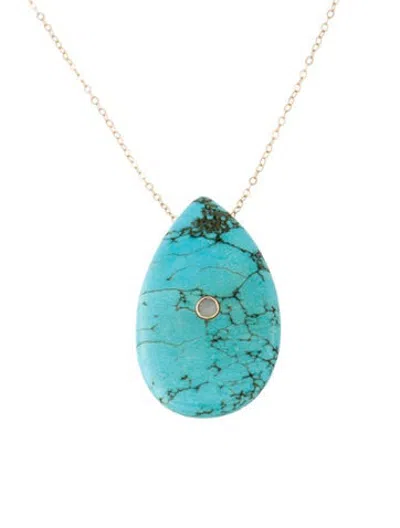Pre-owned Chan Luu 14k Dyed Magnesite & Diamond Pendant Necklace, 17.5" In Multicolor