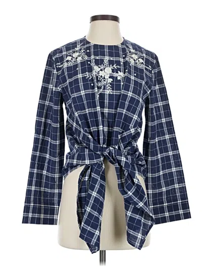 Pre-owned Chan Luu 3/4 Sleeve Blouse In Blue
