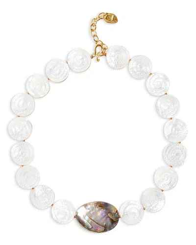 Chan Luu Abalone & Mother Of Pearl Collar Necklace, 17.5-19.5 In Black