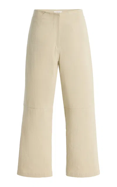 Chan Luu Back Snap Straight Leg Pants In White
