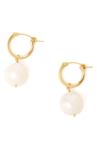 Chan Luu Baroque Freshwater Pearl Hoop Earrings In Gold