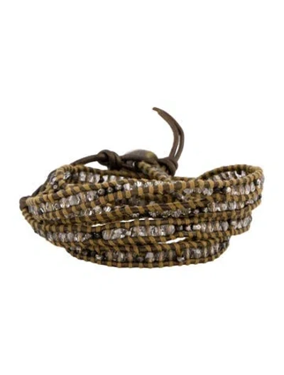 Pre-owned Chan Luu Bead & Leather Wrap Bracelet