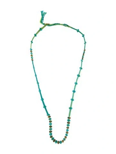 Pre-owned Chan Luu Bead & Thread Collar Necklace, 22" In Multi