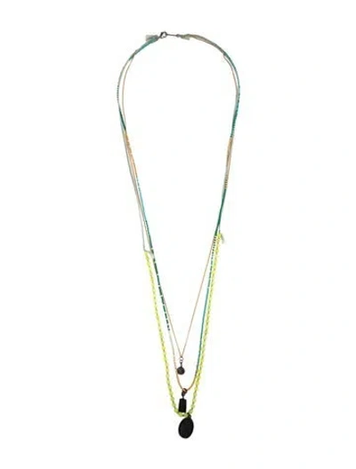 Pre-owned Chan Luu Bead, Cord & Thread Multi Strand Pendant Necklace, 31" In Multicolor