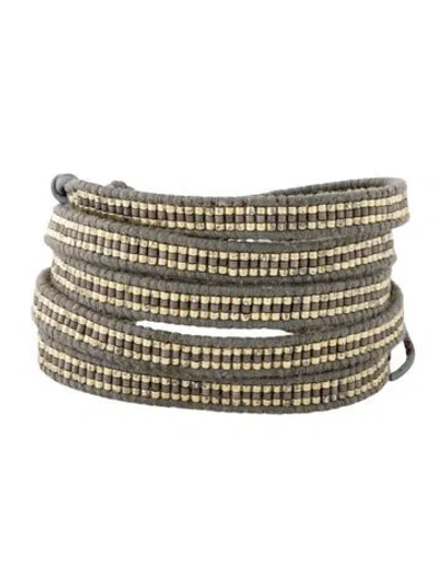 Pre-owned Chan Luu Bead Wrap Bracelet In Gray
