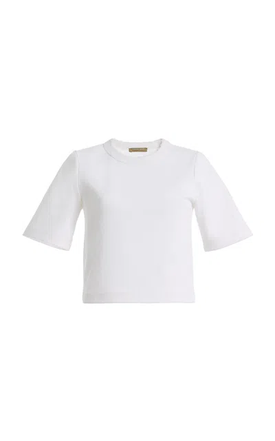 Chan Luu Beaded Cotton Tee In White