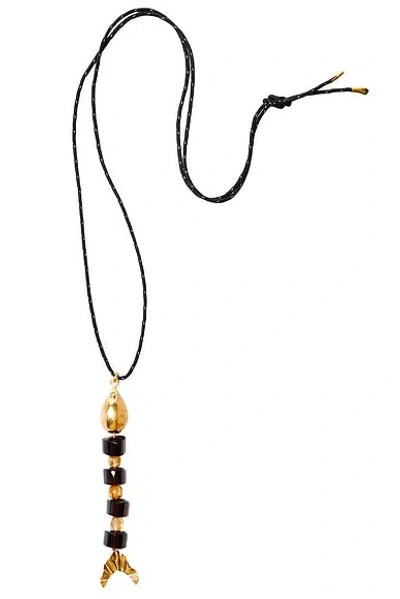 Chan Luu Beaded Fish Pendant Necklace In Gold
