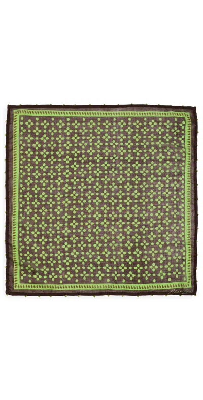 Chan Luu Beaded Floral Bandana Espresso