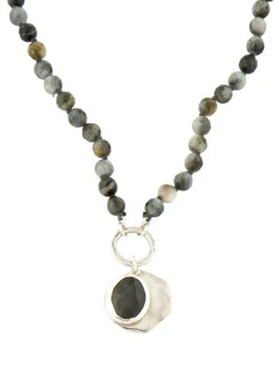 Pre-owned Chan Luu Beaded Pendant Necklace, 19" In Multi