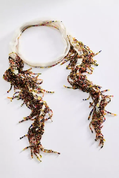 Chan Luu Beaded Skinny Scarf In Multi