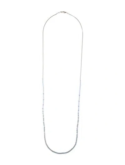 Pre-owned Chan Luu Beaded Strand Necklace, 42" In Blue
