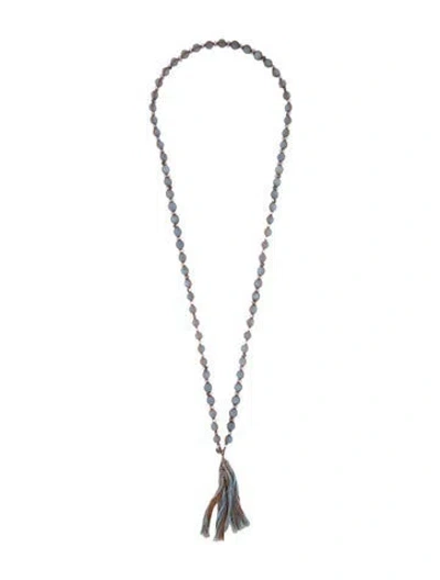 Pre-owned Chan Luu Beaded Tassel Necklace, 36" In Multicolor