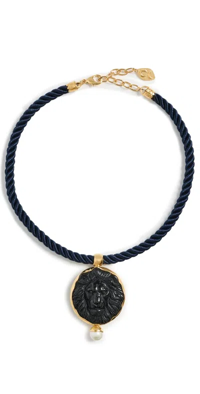 Chan Luu Black Obsidian Lion Necklace Black Obsidian