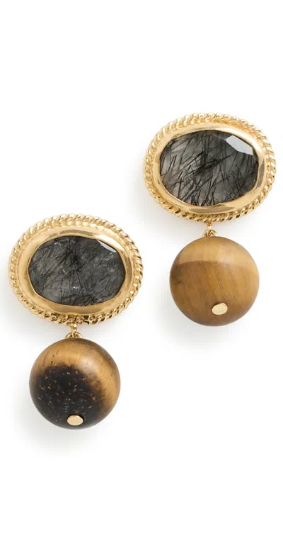 Chan Luu Black Rutilated Quartz Earrings Black Rutilated Quartz